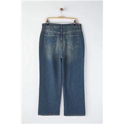 More Sustainable Mavi Soluk Efekt Vintage Yüksek Bel Wide Leg Jeans TBBAW26CJ00048