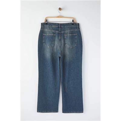 More Sustainable Mavi Soluk Efekt Vintage Yüksek Bel Wide Leg Jeans TBBAW26CJ00048
