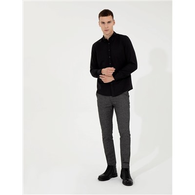 Siyah Slim Fit Oxford Gömlek