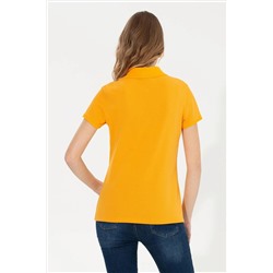 Kadın Sarı Basic Polo Yaka Tişört