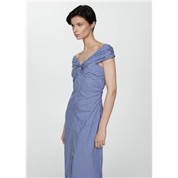 Vestido rayas hombros descubiertos
