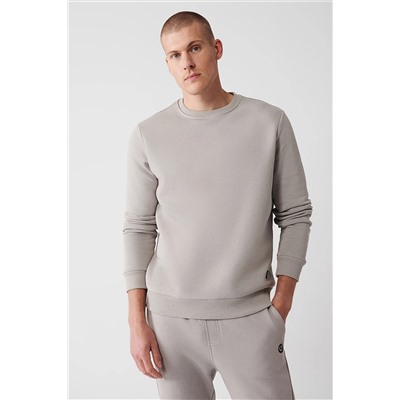 Avva Erkek Taş Bisiklet Yaka Içi Polarlı 3 Iplik Pamuklu Regular Fit Standart Kesim Unisex Sweatshirt E001017