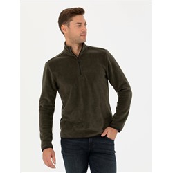 Koyu Haki Regular Fit Sweatshirt