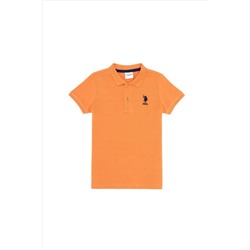 Erkek Çocuk Turuncu Basic Polo Yaka T-Shirt