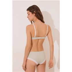 Braga boxer algodón canalé encaje verde