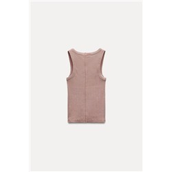FADED-EFFECT RIB T-SHIRT