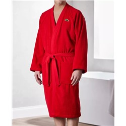 Lacoste Home Logo Patch 100% Cotton Pique Bath Robe