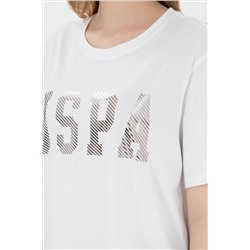 Kadın Beyaz Bisiklet Yaka Basic Tişört