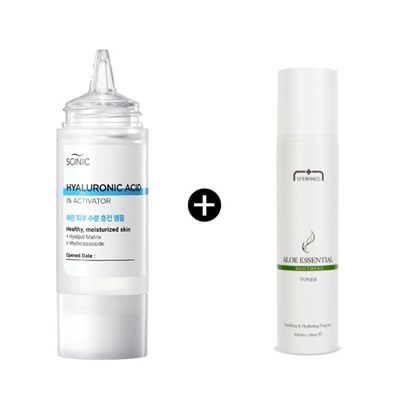 ★SALE★ Hyaluronic Acid 1% Activator (New) + SFERANGS Aloe Essential Soothing Toner, Интенсивно увлажняющая сыворотка