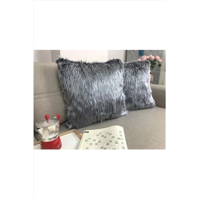 Lostello Home Pelüş Kırlent Yastık Kılıfı - Gri - 43×43 LMND-PLS-001