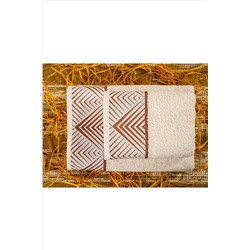 Ndare Banyo Havlu Seti %100 Pamuk Pramit Desen [50x90 Cm El Ve Baş Havlusu, 70x140 Cm Banyo Havlusu] N2061