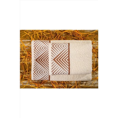 Ndare Banyo Havlu Seti %100 Pamuk Pramit Desen [50x90 Cm El Ve Baş Havlusu, 70x140 Cm Banyo Havlusu] N2061