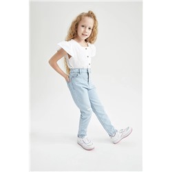 Defacto Kız Çocuk Mom Fit Yırtık Jean Pantolon W5909A622AU