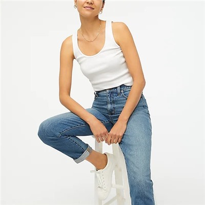 Ribbed cotton tank top