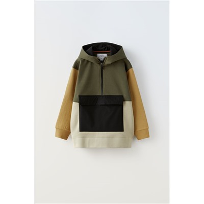 SPORTY COLOUR BLOCK HOODIE