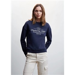 Sudadera mensaje bordado -  Mujer | MANGO OUTLET Melilla