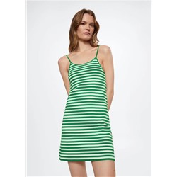 Vestido canalé rayas -  Mujer | MANGO OUTLET España