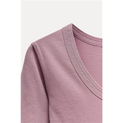 WASHED EFFECT ROLL NECK T-SHIRT