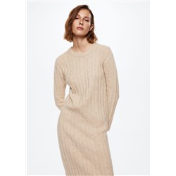 Vestido midi canalé -  Mujer | MANGO OUTLET España