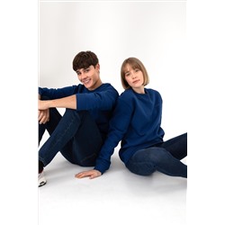 Erkek İndigo Basic Sweatshirt