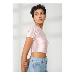 Lee, Bisiklet Yaka Açık Fuşya Kadın T-shirt L231113612
