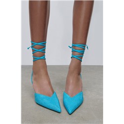 ZAPATO TACÓN ALTO ATADO BRILLOS