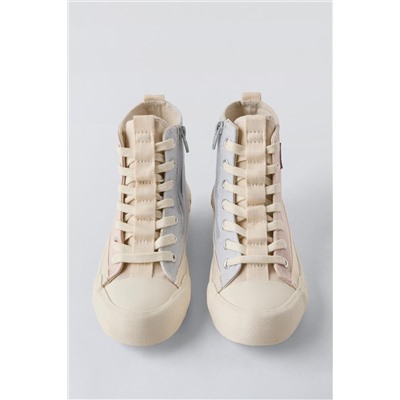 COTTON HIGH-TOP SNEAKERS