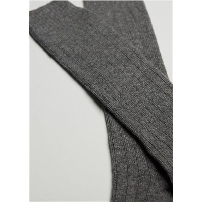 Lange gerippte Herrensocken mit Wolle und Cashmere