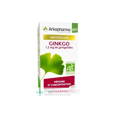 ArkoPharma ArkoGélules - Ginkgo - Mémoire Concentration - BIO 45 gélules