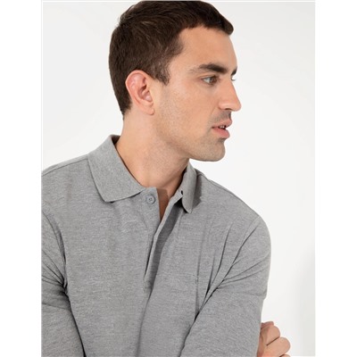 Gri Melanj Slim Fit Basic Sweatshirt