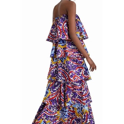 Vestido largo volantes Stella Jean
