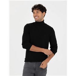 Siyah Slim Fit Basic Kazak