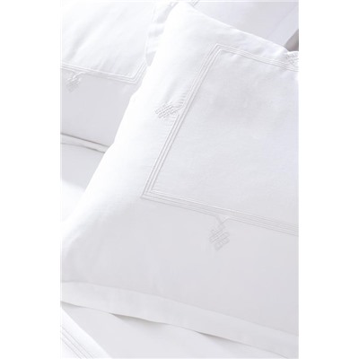 Lilas King Size Nakışlı Saten Nevresim Takımı - Açık Gri