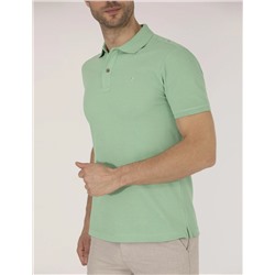 Açık Yeşil Regular Fit Polo Yaka Basic Tişört