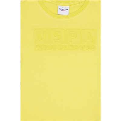 Çocuk Neon Sarı Bisiklet Yaka Tişört