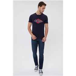 Lee Cooper Erkek Logons O Yaka T-Shirt Lacivert 211 LCM 242005