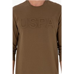 Erkek Haki Basic Sweatshirt