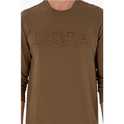 Erkek Haki Basic Sweatshirt