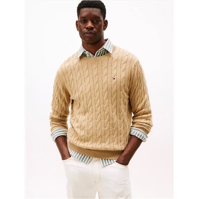 Cable Knit Crewneck Sweater