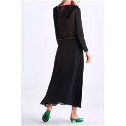 Vestido largo de seda Darlita Negro