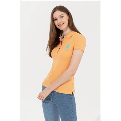 Kadın Turuncu Basic Polo Yaka Tişört
