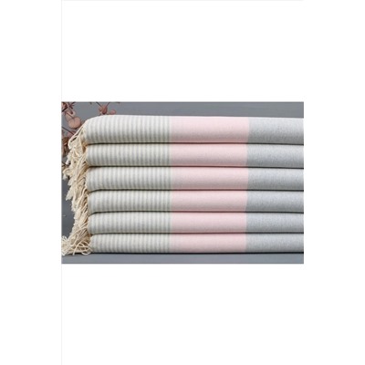 Kayra Export, Peştemal Pembe-gri Organik Banyo Peştemali 100x180 Cm Pamuk Peştemal