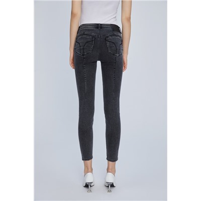 Vaquero skinny fit 7/8 Negro