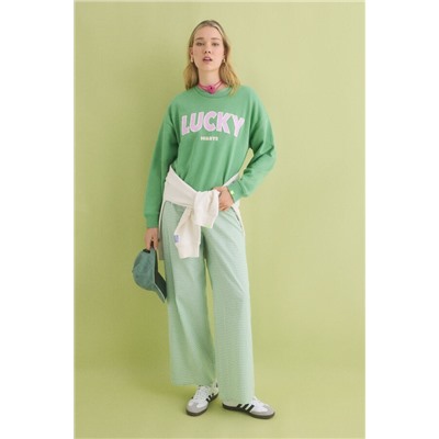 Sudadera felpa algodón verde