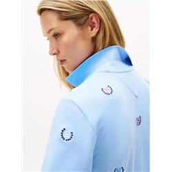 Allover Crest Stretch Polo Dress