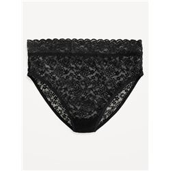 High-Waisted French-Cut Lace Bikini Underwear for Women