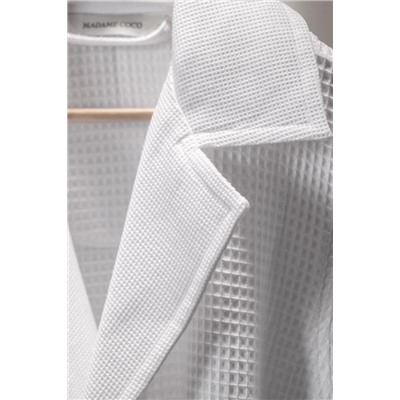 Blois %100 Pamuk Unisex Bornoz - Beyaz - Lüks Koleksiyon