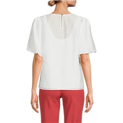 Karl Lagerfeld Paris Puff Sleeve Satin Top