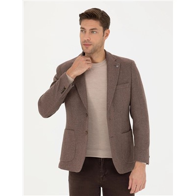 Kahverengi Slim Fit Ceket