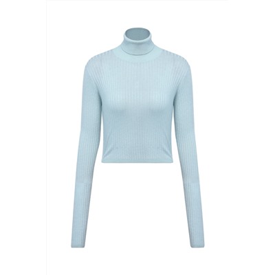 Jersey de lana y pelo de camello Celeste